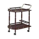 Coaster Palmer 2-tier Serving Cart Merlot and Brass Model 3512